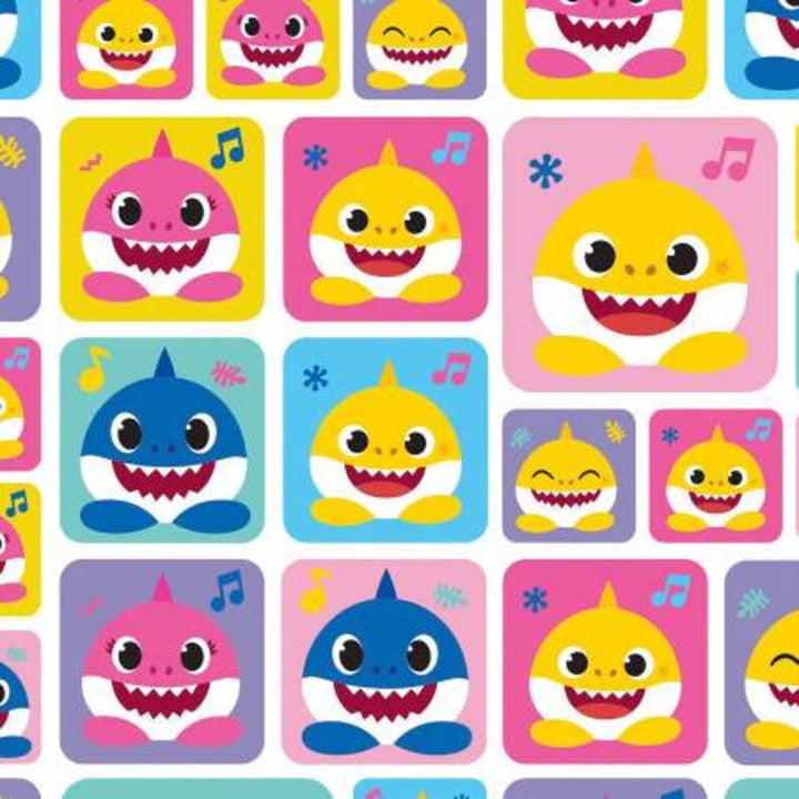 Baby Shark Family Sold by the Half Yard, BS00330 Always Jawsome, Baby Shark Mommy Daddy Grandma Grandpa