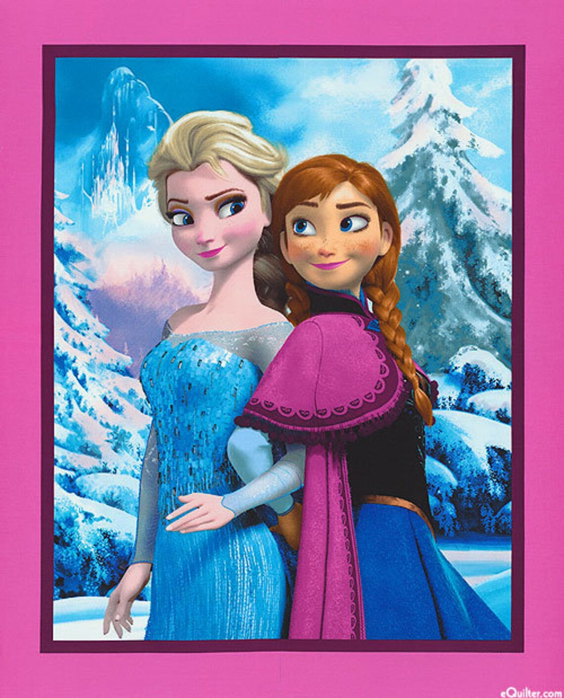 Sisters Are Forever Fabric Panel 36"x43", RARE Frozen Fabric Panel, Anna and Elsa fabric