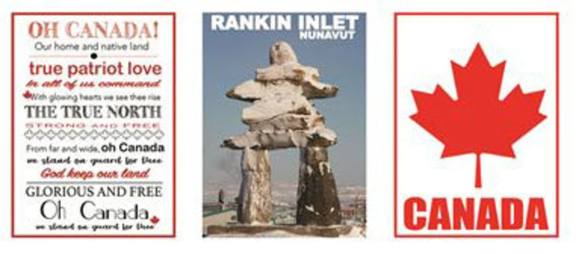 Canadian Road Trip Fabric Panel #1 18"x44", 15 pictures of Canadian sites, Oh Canada fabric panel, 0002-3 Hoffman Fabrics