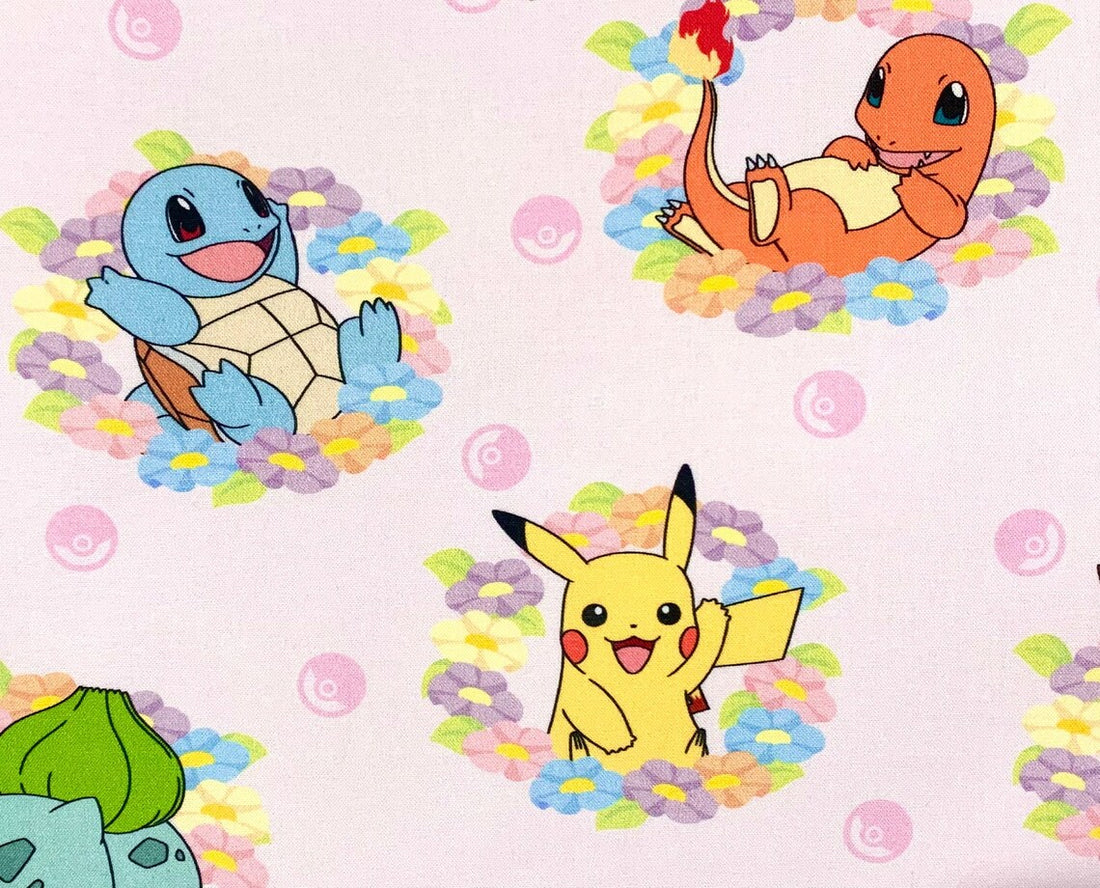 Pokémon Fabric Sold by Half Yard, 74838-10 Pink Fabric by Robert Kaufman