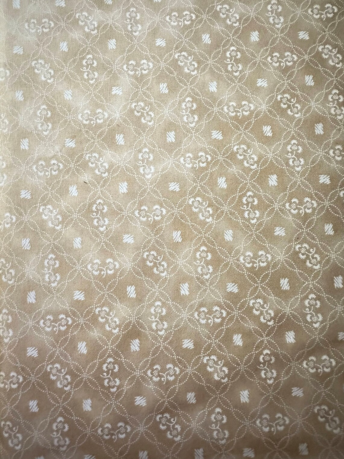 Charlotte Fabric Piece 23"x43", Debbie Beaves fabric by RJR Fabrics, Gold Fabric, Floral Chain Fabric Quilt Blanket