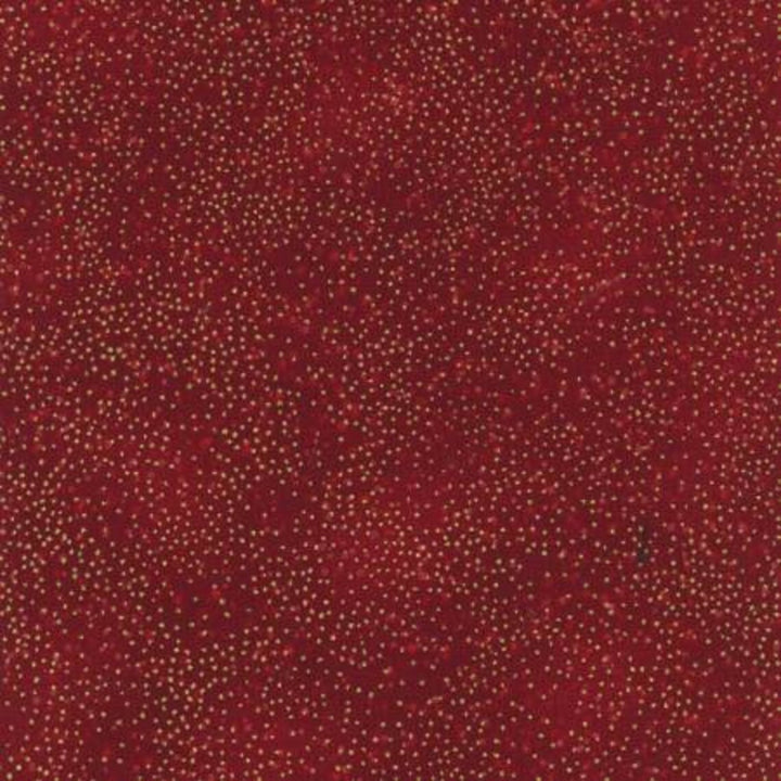 Red Gold Metallic Dots G8555-78G, Hoffman Red with Gold Dots, Christmas Blender Fabric, Sold by the Half Yard