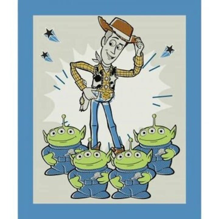 Woody Alien Fabric Panel 43"x36", 20168 Springs Creative, Woody Alien Crowd Fabric Quilt Gift Bed Quilt Toddler Crib