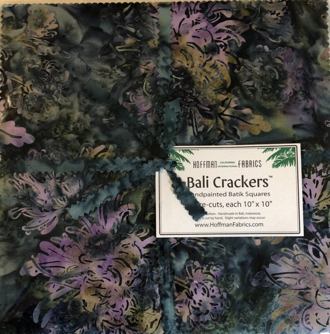 Rum Raisin Bali Crackers 10"x10", BC-515, 40 Precut Ten Inch Pieces, Hoffman Handpainted Batik Squares, RARE Discontinued, Gift Quilt Runner