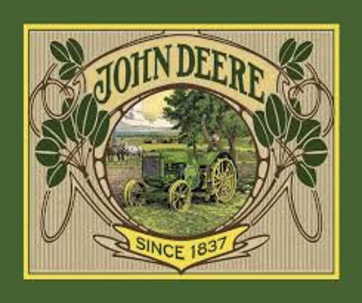 RARE John Deere Fabric Panel 44" x 36", Springs Creative fabric, Vintage John Deere Fabric, Tractors Bed Quilt Wall Hanging