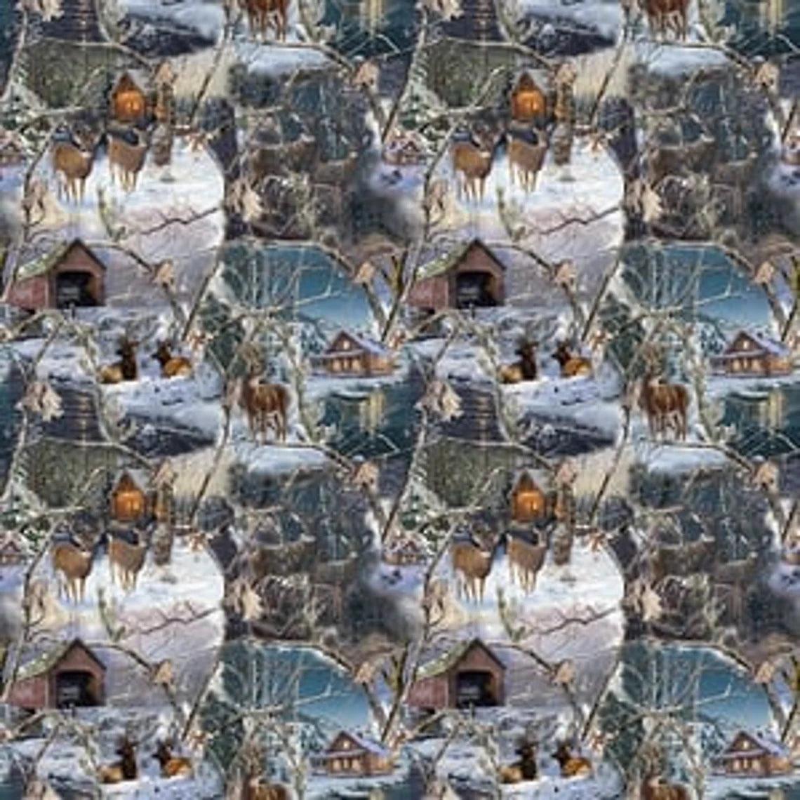 Scenic Woods Fabric 1/2 Yard, 10188 Realtree Fabric, Wildlife Lovers Gift Bed Quilt Wall Hanging