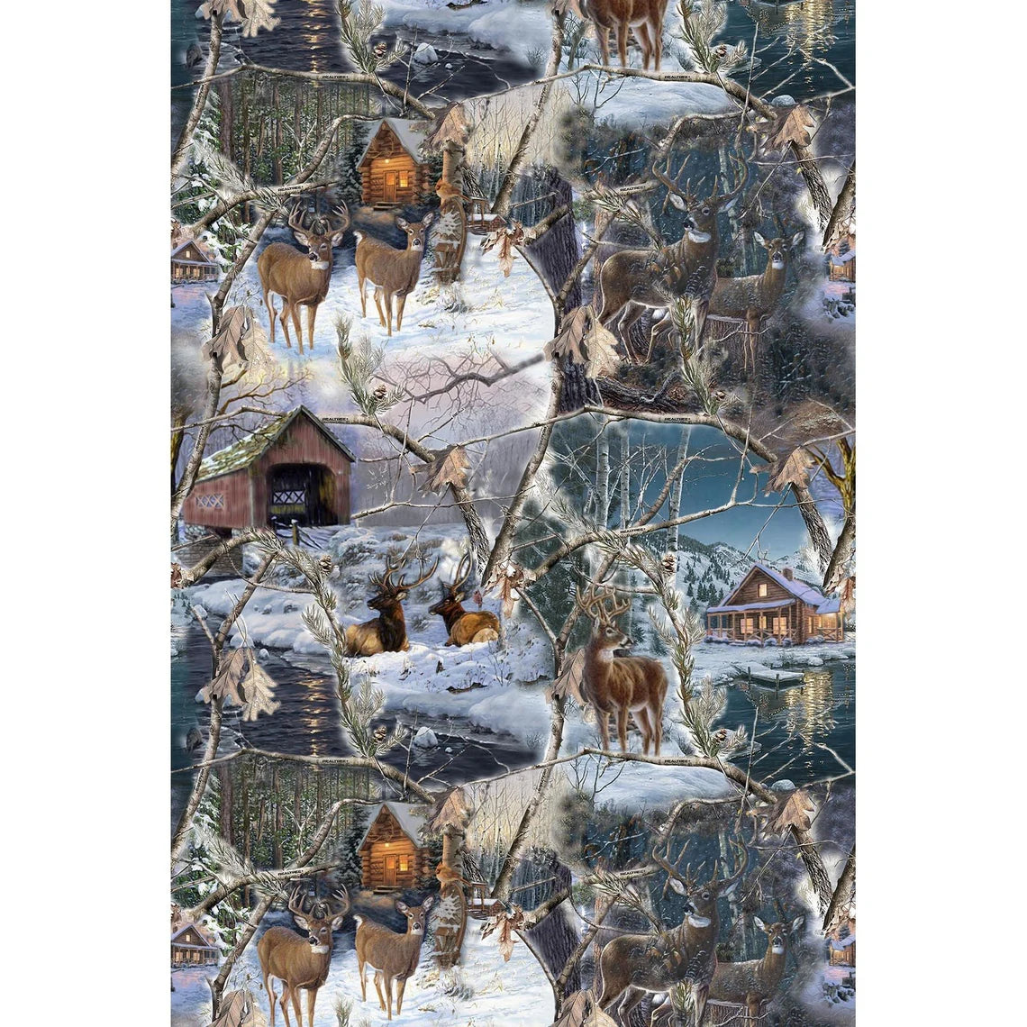 Scenic Woods Fabric 1/2 Yard, 10188 Realtree Fabric, Wildlife Lovers Gift Bed Quilt Wall Hanging