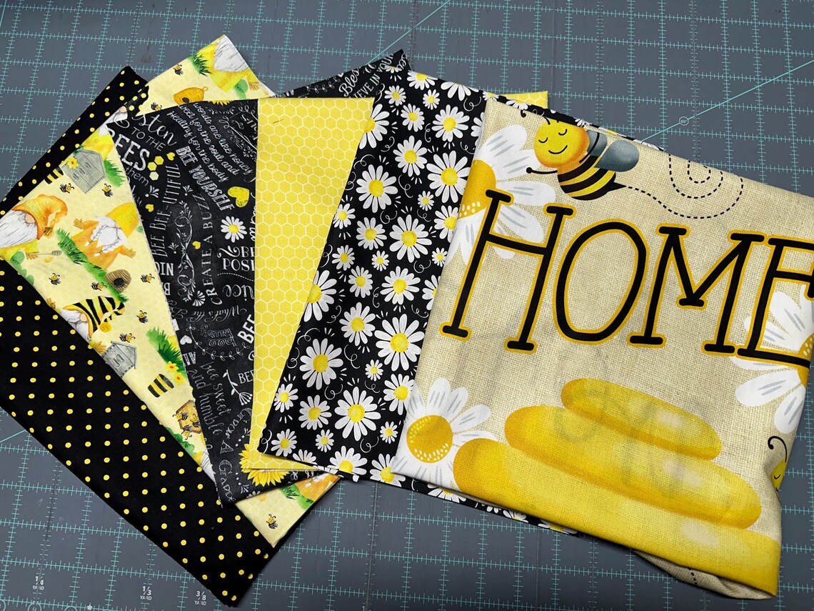 Quilt Kit 32"x51", Honey Bee Quilt Kit using Fabrics by Timeless Treasures, Home is Where My Honey Is Gift Bed Quilt Lap Queen Wall