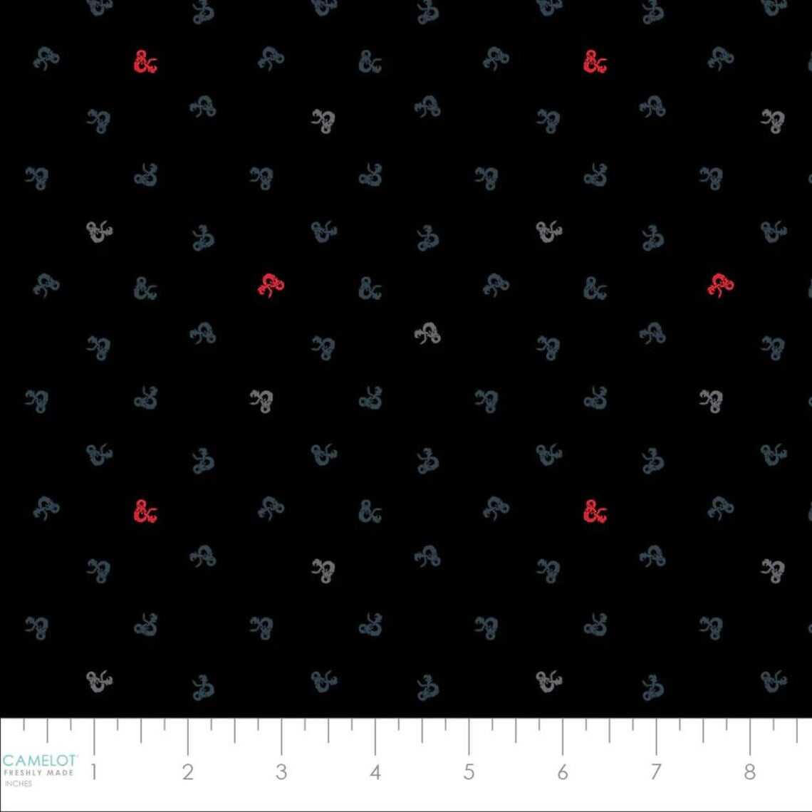 Dungeons & Dragons Ampersand Fabric Sold by Half Yard, A95170121-1 Fabric by Camelot, Dungeons Gaming Gift Bed Quilt Wall Hanging