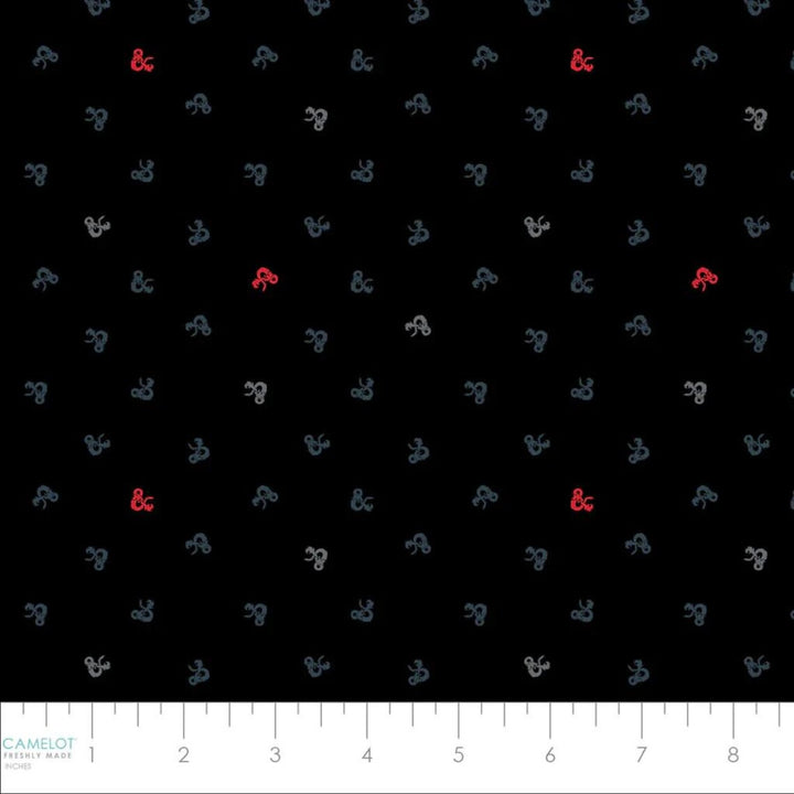 Dungeons & Dragons Ampersand Fabric Sold by Half Yard, A95170121-1 Fabric by Camelot, Dungeons Gaming Gift Bed Quilt Wall Hanging