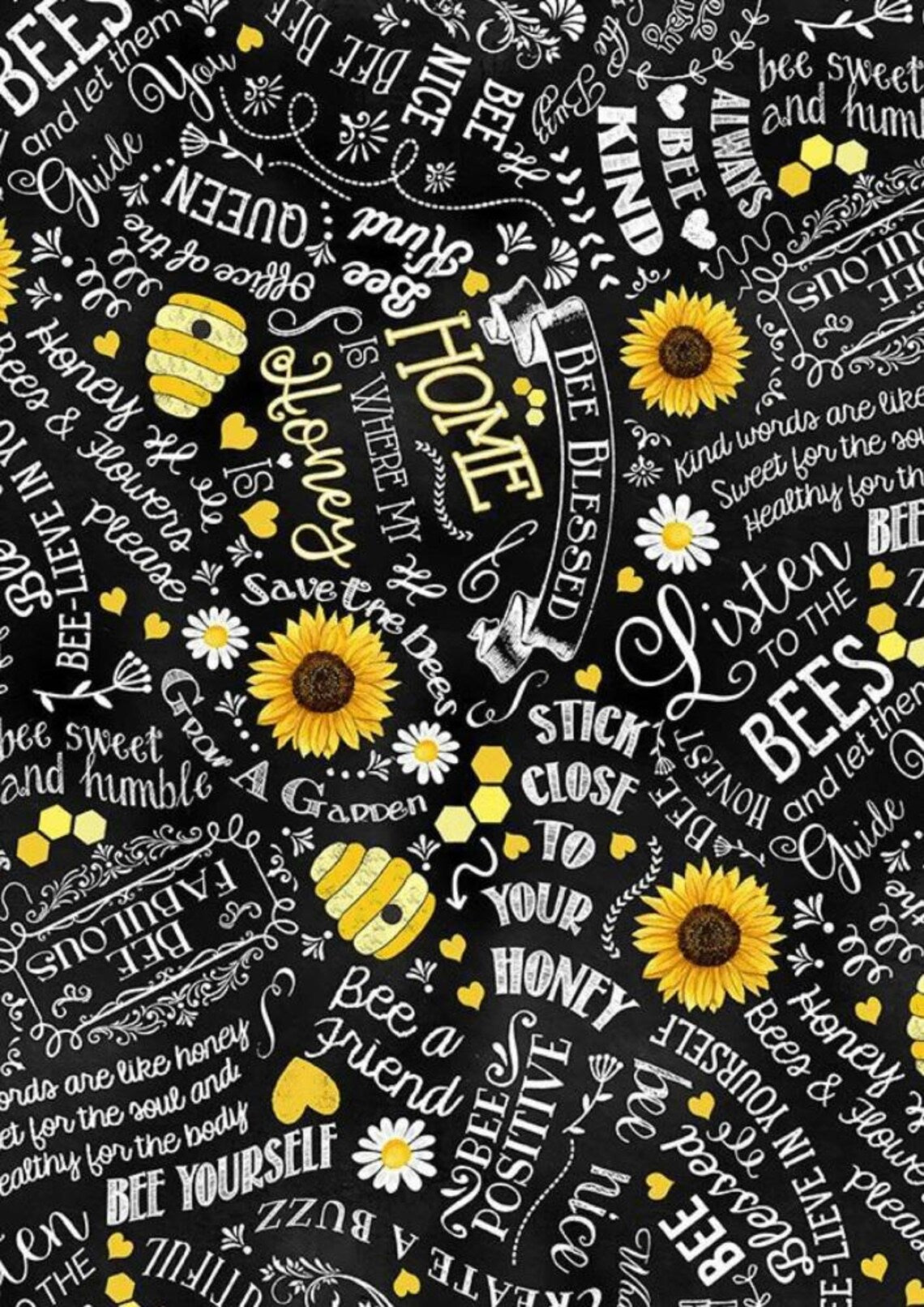 Quilt Kit 32"x51", Honey Bee Quilt Kit using Fabrics by Timeless Treasures, Home is Where My Honey Is Gift Bed Quilt Lap Queen Wall