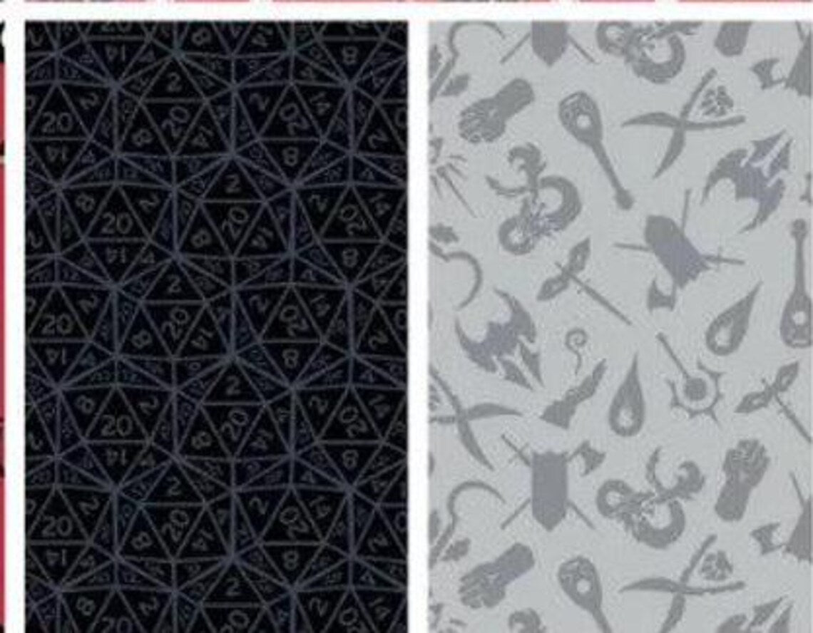 Dungeons & Dragons Fat Quarters 8 Pieces, s-l1600 Fabric by Camelot, Dungeons Gaming Gift Bed Quilt Wall Hanging