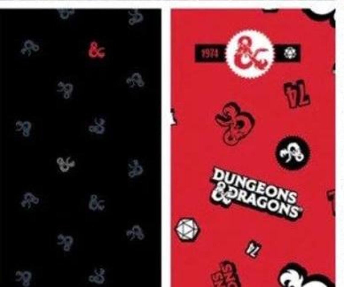 Dungeons & Dragons Fat Quarters 8 Pieces, s-l1600 Fabric by Camelot, Dungeons Gaming Gift Bed Quilt Wall Hanging