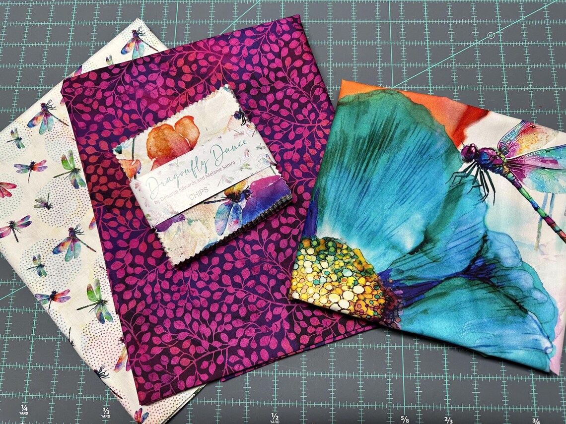 RARE Crazy Dragonfly Dance Quilt Kit 50"x68", Northcott Fabrics, Floral Gift Quilt Hanging Throw, Discontinued, Backing Available