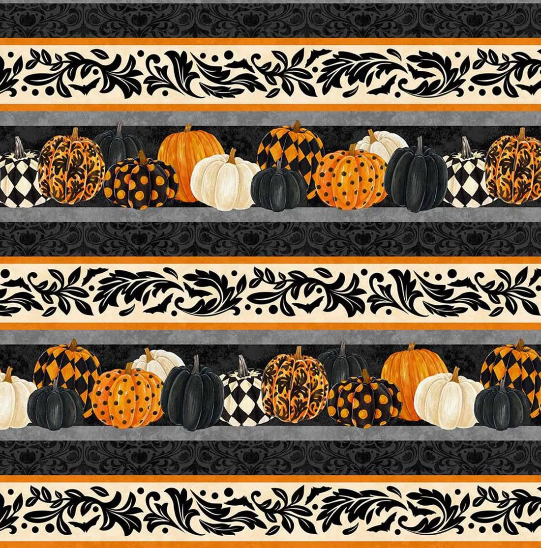 Quilt Kit 58"x65", Hallow's Eve fabrics by Northcott fabrics Bed Gift Quilt Black Cats Pumpkins Spooky Halloween Bats