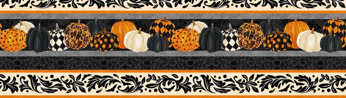 Quilt Kit 58"x65", Hallow's Eve fabrics by Northcott fabrics Bed Gift Quilt Black Cats Pumpkins Spooky Halloween Bats