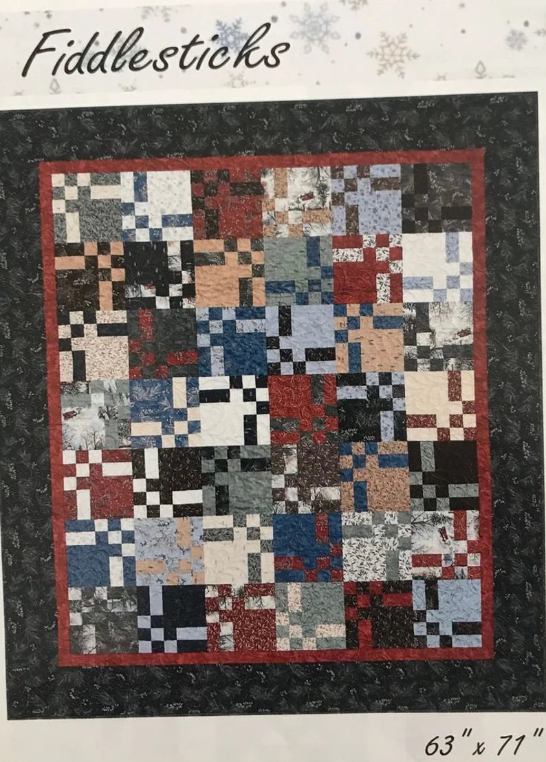 Quilt Kit, Fiddlesticks 63"x71", Using Town Square Fabrics by Holly Taylor for Moda, Layer Cake Town Square Quilt Kit