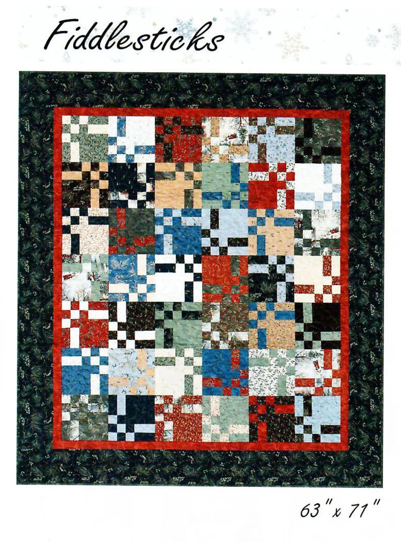 Quilt Kit, Fiddlesticks 63"x71", Using Town Square Fabrics by Holly Taylor for Moda, Layer Cake Town Square Quilt Kit