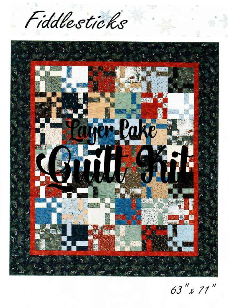 Quilt Kit, Fiddlesticks 63"x71", Using Town Square Fabrics by Holly Taylor for Moda, Layer Cake Town Square Quilt Kit