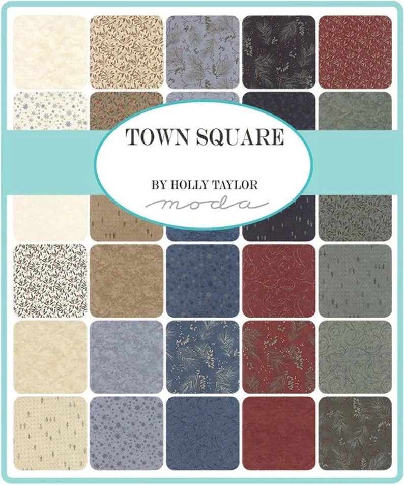 Quilt Kit, Fiddlesticks 63"x71", Using Town Square Fabrics by Holly Taylor for Moda, Layer Cake Town Square Quilt Kit