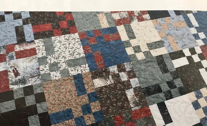 Quilt Kit, Fiddlesticks 63"x71", Using Town Square Fabrics by Holly Taylor for Moda, Layer Cake Town Square Quilt Kit