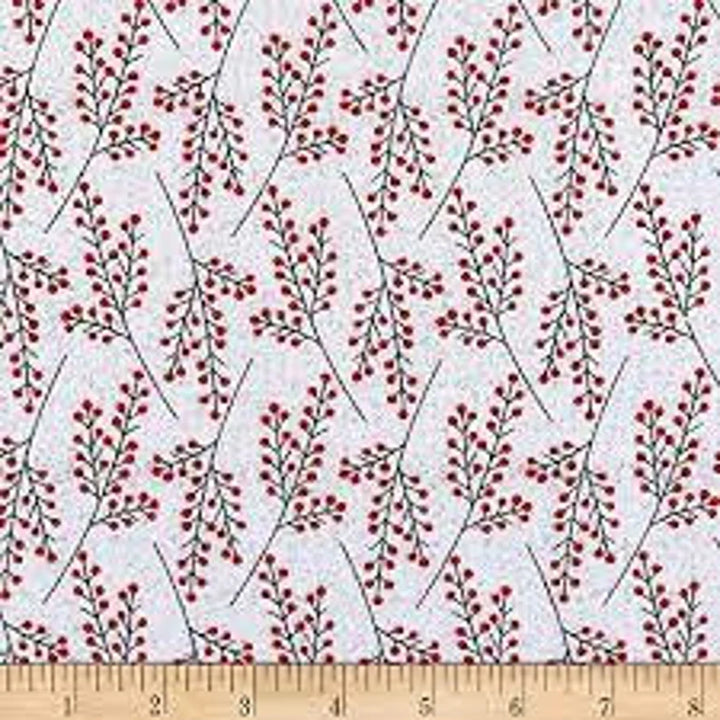 Frosty Snowman Flannel Red Berries on Gray, Sold by the Yard, F6983-8 by Henry Glass Fabrics, Snowman Quilt, Snowman Wall Hanging