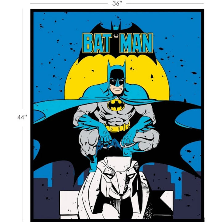 Batman Fabric Panel 36"x43", DC Comics Cotton Panel, RARE Batman Panel