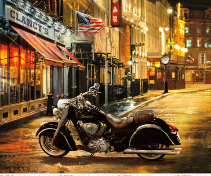 Indian Motorcycle Indian Chief Classic Fabric Panel 43x36", Motorcycle Quilt Wall Hanging, Motorcycle Fabric, Riley Blake Fabrics
