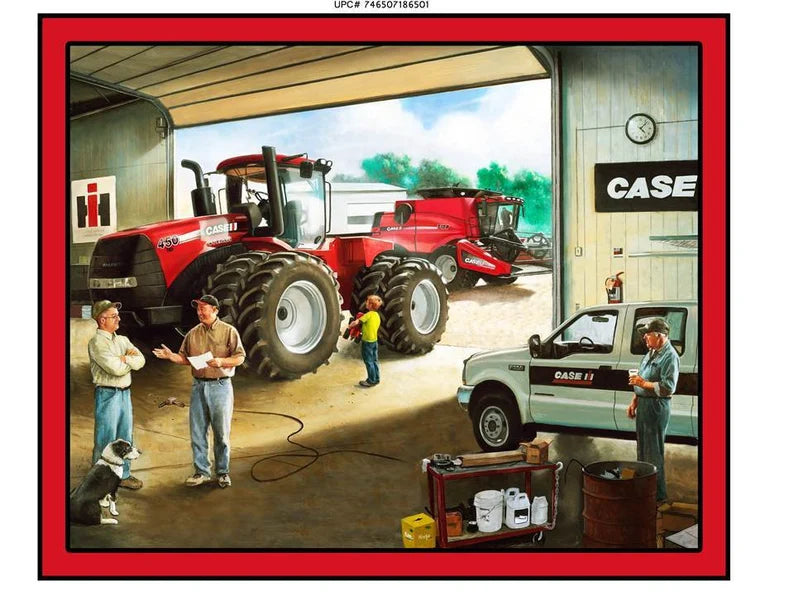 RARE Case IH Fabric Panel 43"x36", Garage Case IH Fabric, Red Tractor Fabric, Sykel Fabrics