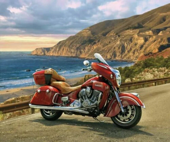 Indian Motorcycle Indian Roadmaster Fabric Panel 43x36", Motorcycle Quilt Wall Hanging, Motorcycle Fabric, Riley Blake Fabrics