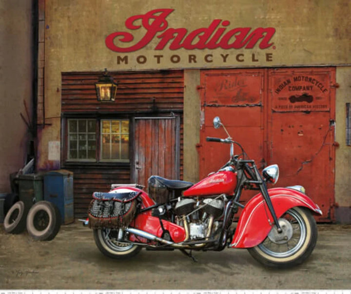 Indian Motorcycle Indian 1947 Chief Fabric Panel 43x36", Motorcycle Quilt Wall Hanging, Motorcycle Fabric, Riley Blake Fabrics