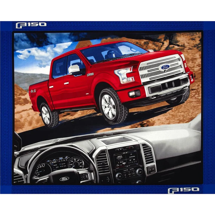 Ford F150 Truck Fabric Panel 44" x 36", RARE Red Truck Fabric Panel, Sykel Fabrics