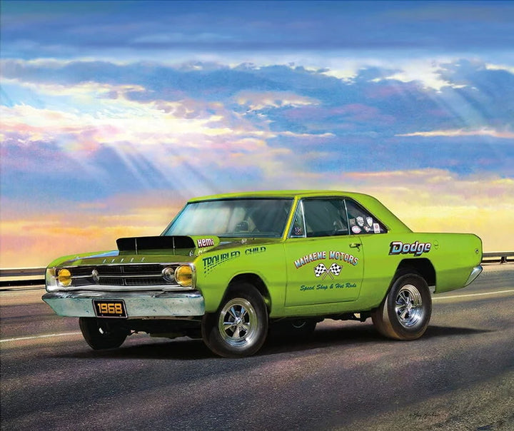 Dodge Dart Fabric Panel 43"x36", RARE Dodge Car Fabric by Riley Blake