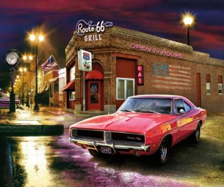 Charger Dodge Fabric Panel 43"x36", RARE Riley Red Muscle Dodge Car Collection, RARE discontinued fabric panel