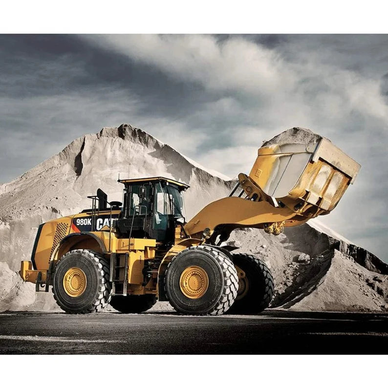CAT Loader Fabric Panel 36"x43.5", P9106R-PANEL by Riley Blake, Caterpillar Construction Equipment Bed Quilt Fabric