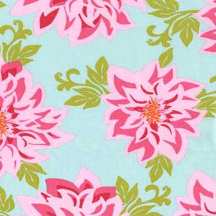 Farmers Market Fabric Sold by the Half Yard, 3752 Dahlia Fabric by Michael Miller, Large Dahlia Flower Quilt, Large Pink Floral Quilt