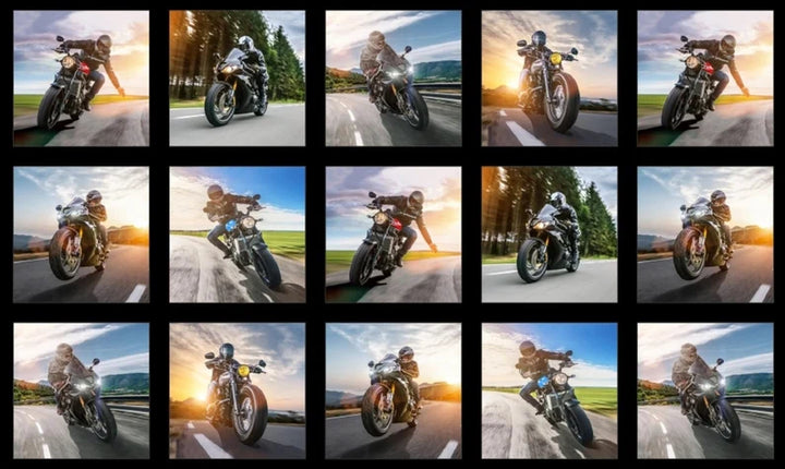 Dream Ride Road Bike Motorcycle Patches 44"x24", LS609-BLA Elizabeth's Studios, Motorcycle Fabric Panel Wall Hanging