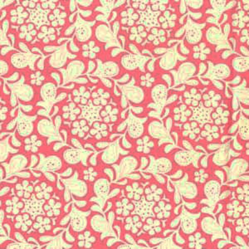 Farmers Market Fabric Sold by the Half Yard, 3704 Fabric by Michael Miller Fabrics, Flower Quilt, Large Coral Floral Fabric Quilt