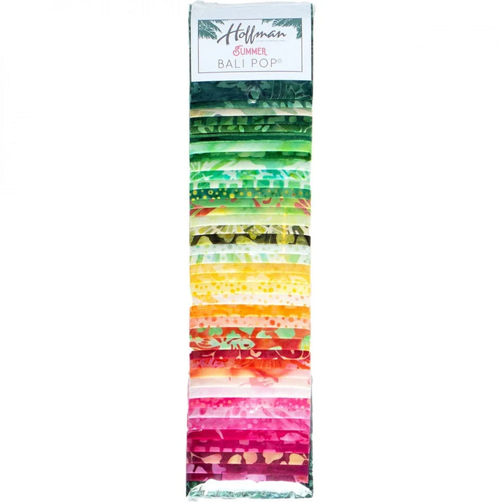 Summer Bali Pop, #BP-339 Summer by Hoffman, 40 different batik fabric strips, Batik quilt placemats table runner