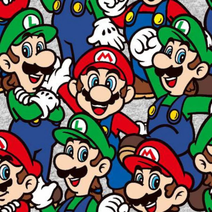 Super Mario Fabric 1/2 Yard, Nintendo #73545A620715, Luigi Mario Quilt Wall Hanging