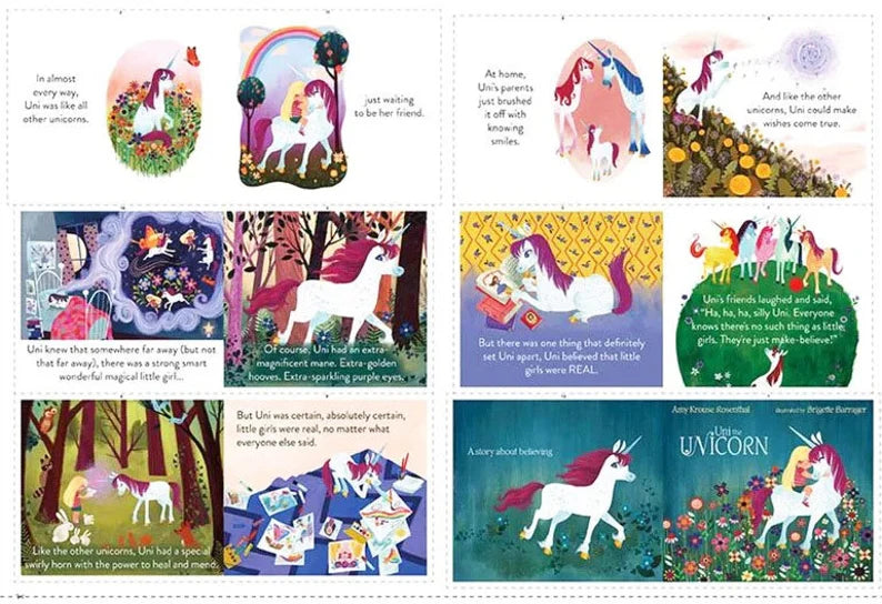 Unicorn Softbook 43"x24", Uni the Unicorn P 9985, Reading Children's Storybook, Unicorn Quilt