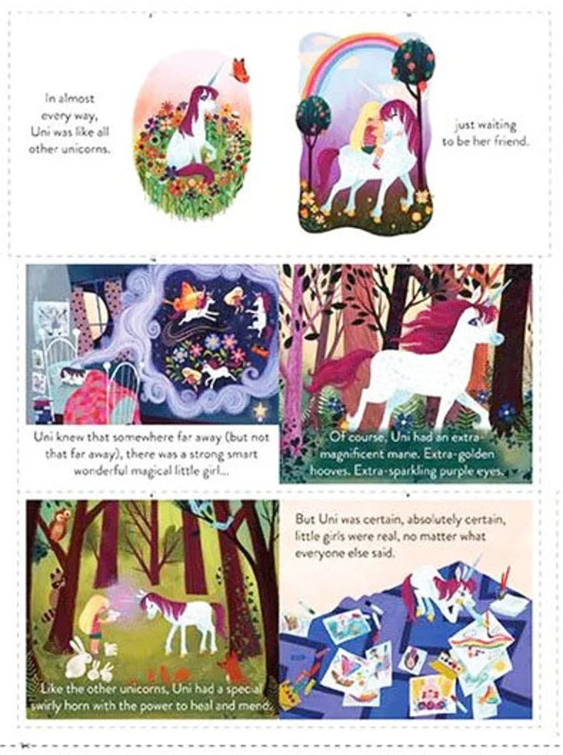 Unicorn Softbook 43"x24", Uni the Unicorn P 9985, Reading Children's Storybook, Unicorn Quilt