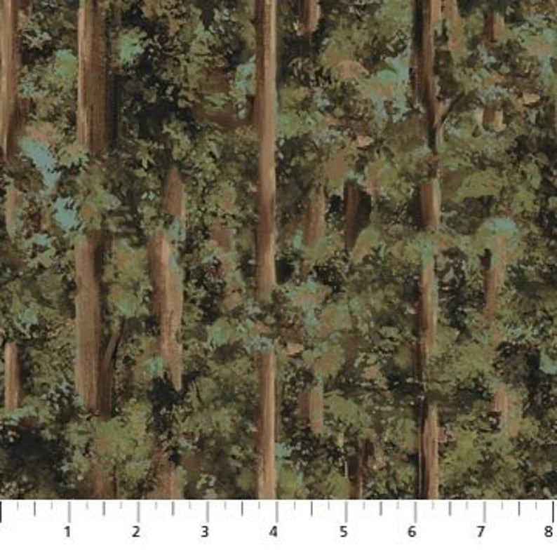 Quilt Kit Woodland Bears Flannel 73"x87", Black Bear Lodge Flannel by Northcott, Bear Bed Quilt Blanket Fabric Kit Gift
