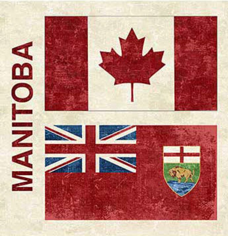 Manitoba Canada Flag Panel 42"x16", 150 Manitoba Province, Manitoba Quilt Wall Hanging Table Runner Gift Home Decor Decorating