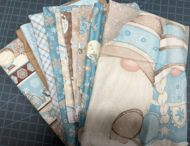Quilt Kit Flannel, I Love Sn' Gnomies 82"x87", Henry Glass, Gnome Bed Quilt Gifts Blanket Queen Twin Double