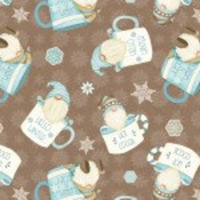 Quilt Kit Flannel, I Love Sn' Gnomies 82"x87", Henry Glass, Gnome Bed Quilt Gifts Blanket Queen Twin Double