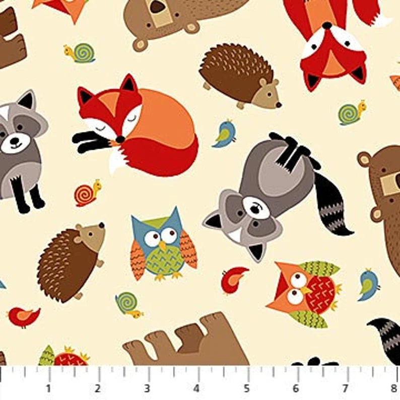 Quilt Kit 39"x49", My Lumberjack & Friends, Northcott Lumberjack Flannel, Crib Gift Quilt Toddler Quilt Bed Quilt Boy Quilt