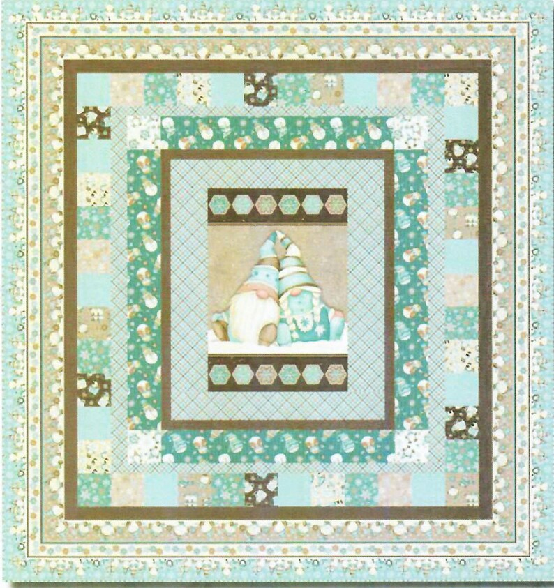 Quilt Kit Flannel, I Love Sn' Gnomies 82"x87", Henry Glass, Gnome Bed Quilt Gifts Blanket Queen Twin Double