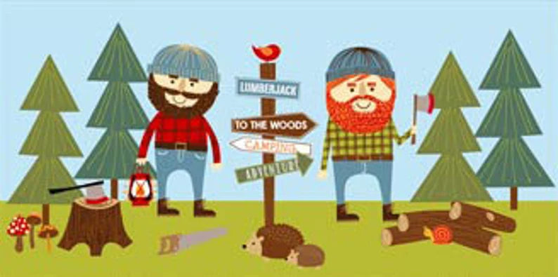 Quilt Kit 39"x49", My Lumberjack & Friends, Northcott Lumberjack Flannel, Crib Gift Quilt Toddler Quilt Bed Quilt Boy Quilt