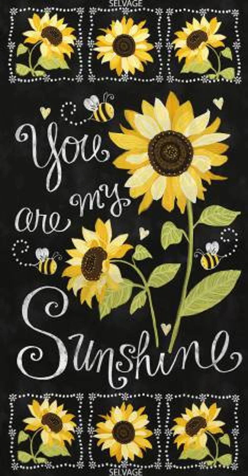 RARE Quilt Kit 59"x69" Sunny Garden, You are my Sunshine fabrics by Timeless Treasures, Sunflower bees Gifts Bed Quilt Home Decor